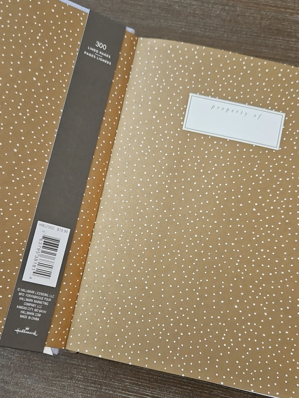 Hallmark Light Blue Hardcover Notebook with Navy Elastic
